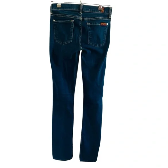 7 For All Mankind Skinny Dark Blue Jeans - Picture 4 of 6